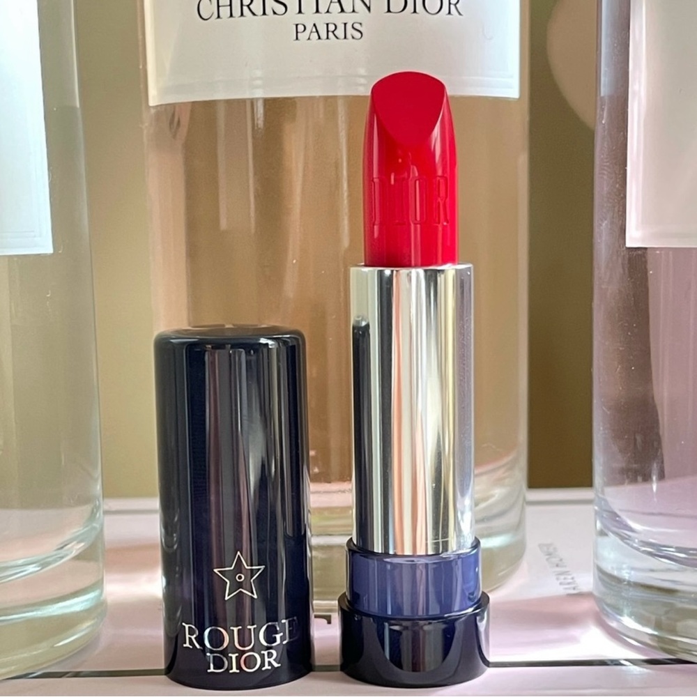 Christmas gift Rouge Dior #080 red smile satin lipstick full refill